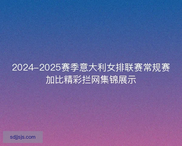2024-2025赛季意大利女排联赛常规赛加比精彩拦网集锦展示