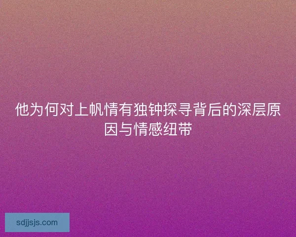 他为何对上帆情有独钟探寻背后的深层原因与情感纽带